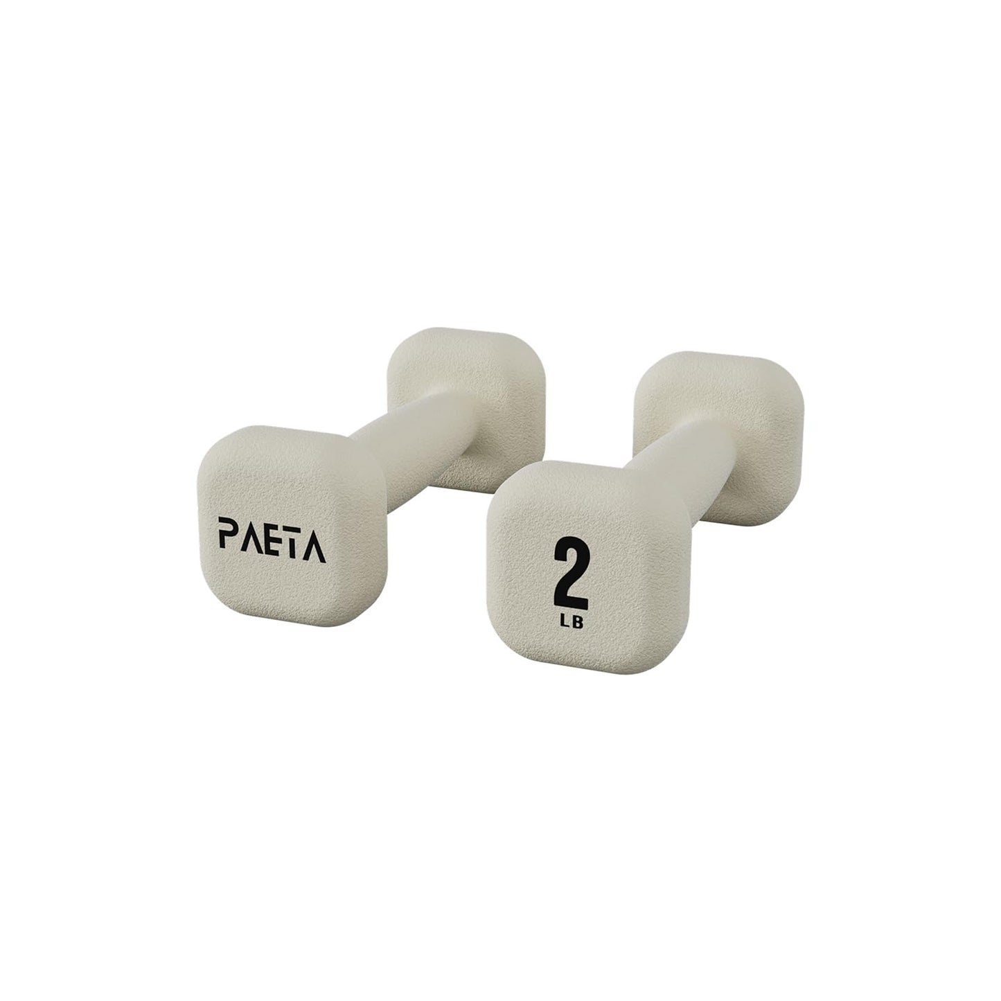 PAETA Neoprene Dumbbell, Hand Weights with Curved Grip for Women, Anti-Slip, Anti-Roll, Square Dumbbells for Full-Body Workout, Strength Training | 2LB Pair