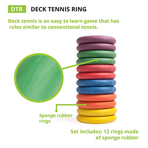 Champion Sports Deck Tennis Ring Set – 12 Soft Rubber Rings for Indoor/Outdoor Play