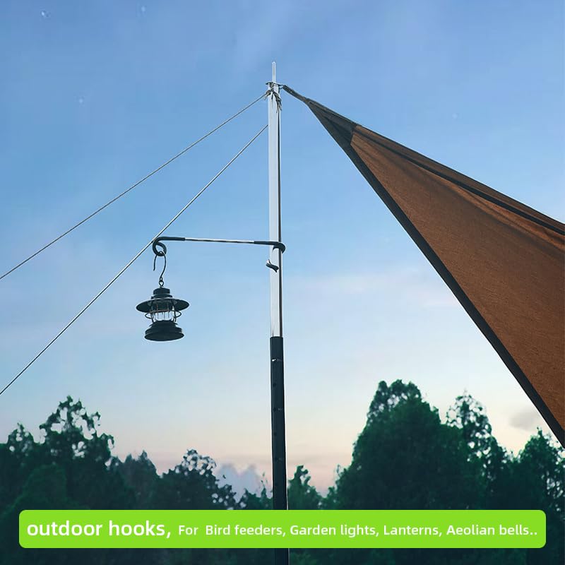 Kuyafenni 3-Pack XL Camping Lantern Hooks for Outdoor Lighting, Bird Feeders & Garden Decor