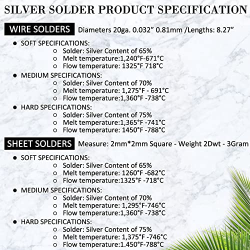 Sadnyy 330 Pcs 3 Grams Silver Jewelry Solder Chip and 3 Pcs Soft Medium Hard Silver Solder Wires, Ultra Tiny Medium Density Precut Chips Easy Welding Equipment for Jewelry Making 2 x 2 mm (E, M, H)