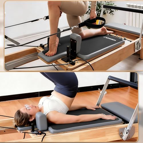 Pilates Reformer Mat - 39" x 24" Non-Slip Suede Cover - Black Suede