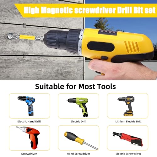 High Magnetic Screwdriver Drill Bit Set, 2025 Upgraded K5 Impact Resistant Strong Magnetic Comprehensive Screwdriver Set Anti Slip Drill Bits Premium Screwdriver Bit Set (6PCS)