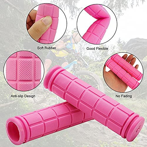 Bicycle Handlebar Grips with Pink Tassels for Kids