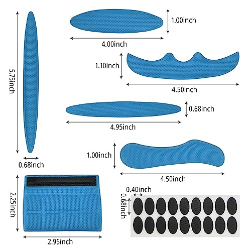 Universal Helmet Padding Kit - Shock-Absorbing Foam Pads - Blue