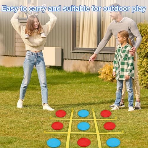 Giant Outdoor Tic Tac Toe Game Set - 4x4 ft Lawn Toss & Strategy Game