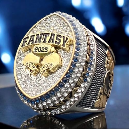 2025 Fantasy Football Championship Trophy Ring - Gold & Silver Tone