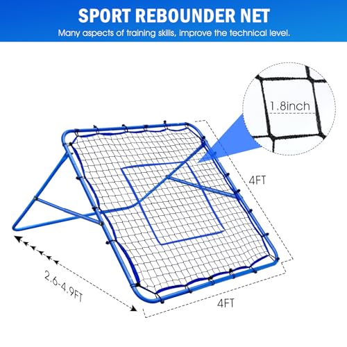 4ft x 4ft Multi-Sport Rebounder Net for Volleyball, Soccer, Baseball Training