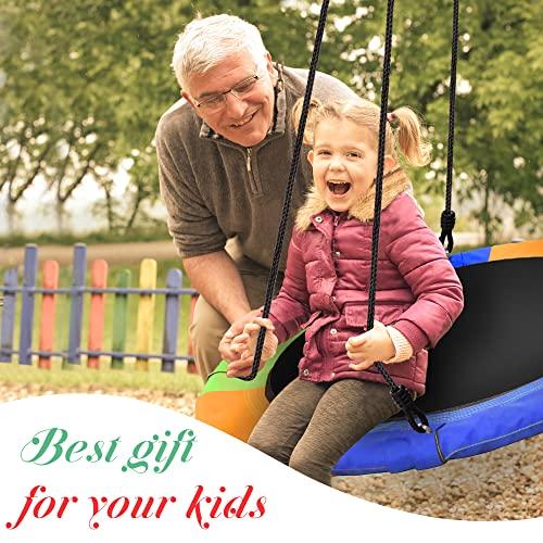 40-Inch Saucer Tree Swing for Kids - 600lb Capacity, Adjustable Ropes