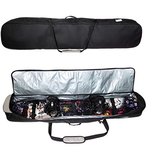 Athletico 157cm Peak Snowboard Bag with Padding — Black/Gray Travel Case for Boots & Gear