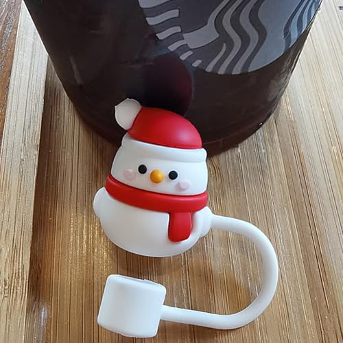 6PCS Christmas Silicone Straw Covers for Stanley Tumblers - 10mm
