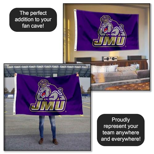 James Madison Dukes College Flag 3x5 ft Polyester Banner with Grommets