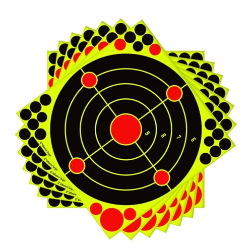 12x12 Inch Fluorescent Yellow Splatter Targets - 10 Pack for Shooting
