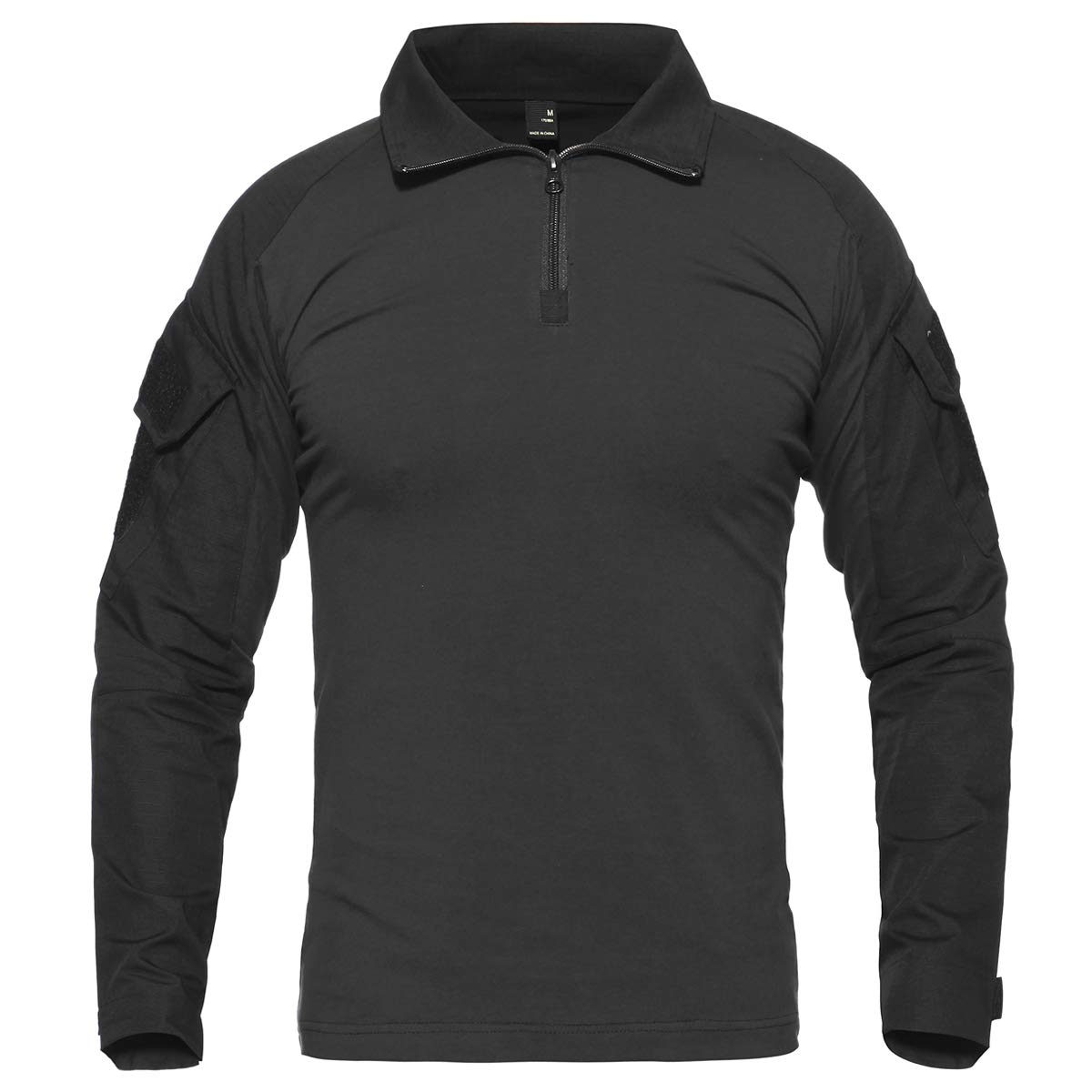 CARWORNIC Men's Tactical Combat Shirt, 1/4 Zipper Long Sleeve Camo Army Military T Shirt