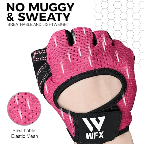 Breathable Half Finger Cycling Gloves - Pink/Medium