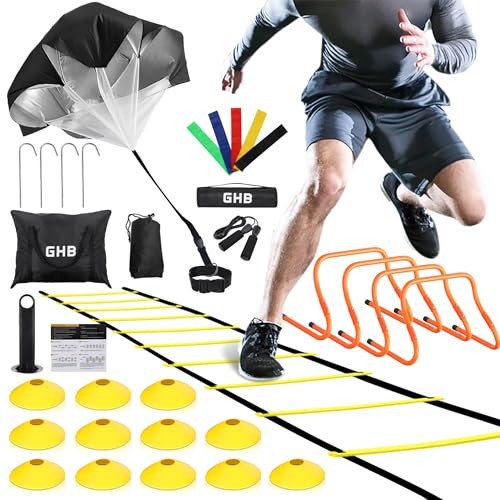 Agility Ladder Training Set with Hurdles, Cones & Resistance Bands