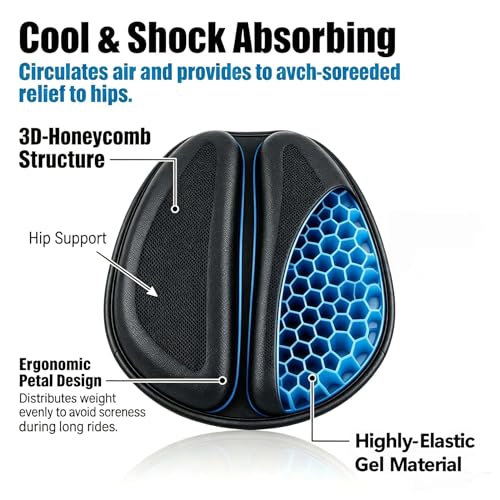 Foldable Motorcycle Gel Seat Cushion with Waterproof Cover | Ergonomic Bumper Pad