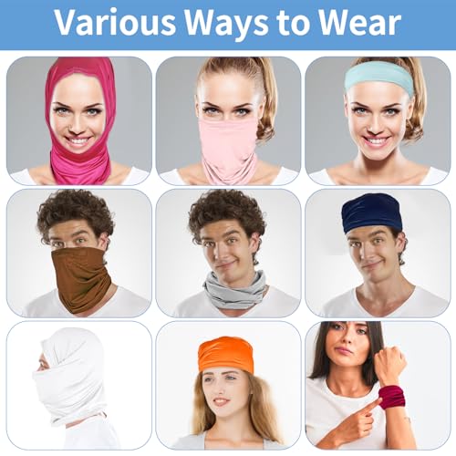 5 Pack Multicolor Neck Gaiter - UV Protection Cooling Face Mask