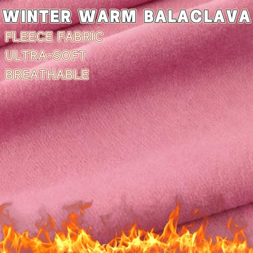Warm Full Face Ski Mask Balaclava for Men & Women - Rose Pink