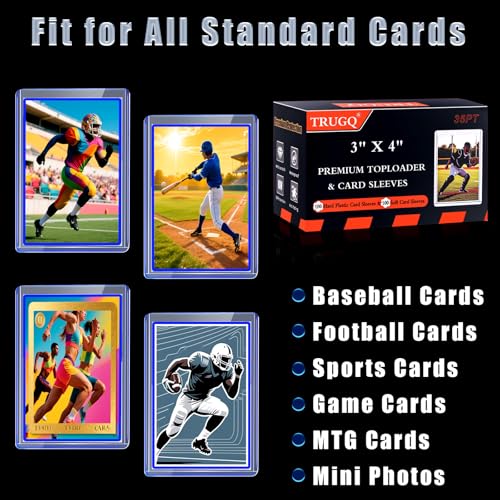 200 Card Sleeves and Toploaders Set - 3" x 4" Hard & Soft Protectors