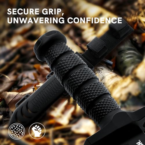 Dispatch Black Fixed Blade Hunting Knife 12-inch Survival Bowie with Sheath