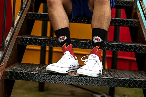 Kansas City Chiefs Black Wave Crew Socks - Large