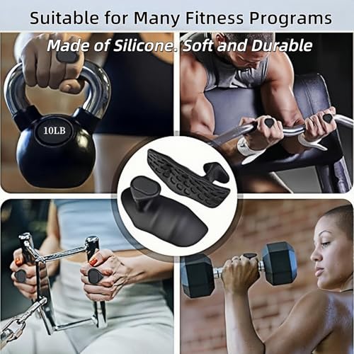 Ergonomic Anti-Slip Workout Grips - Silicone Gym Pads, Black
