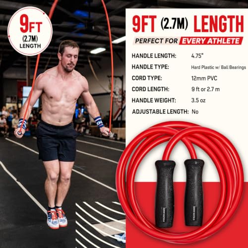 Weighted Jump Rope for MMA Training - 1.2 lbs, 8 ft Red
