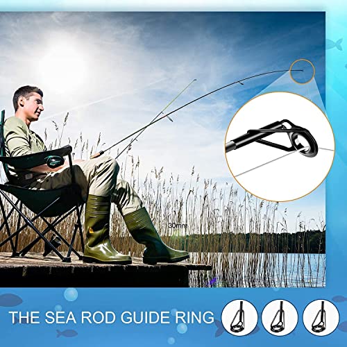 8-Piece Fishing Rod Tip Repair Kit - Stainless Steel Ceramic Guide Rings