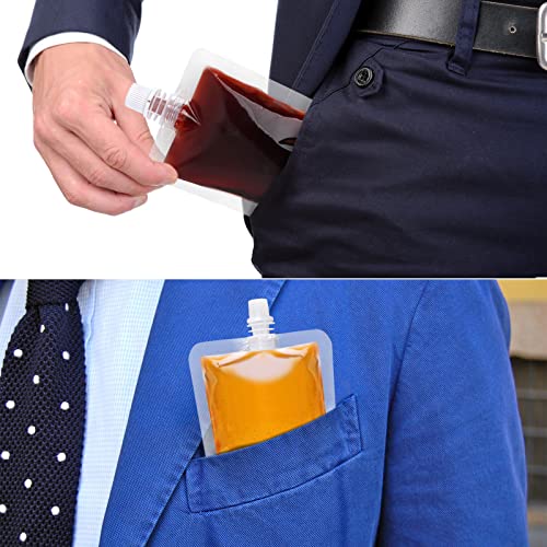 24 Pack Reusable Plastic Flasks - 8 Oz Leak-Proof Drink Pouches