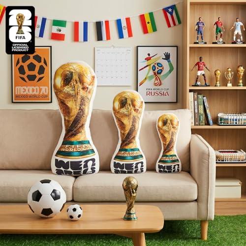 FIFA World Cup 2026 Trophy Throw Pillow - 36.8 cm Soccer Plush Cushion