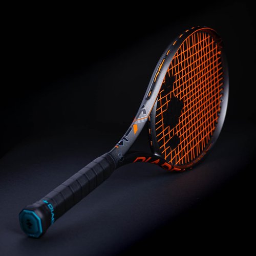 Diadem Axis 98 Tennis Racket | 16x20 String Pattern, FS3 Stabilization, Kraibon Vibration Dampening, Precision Strike Zone for Unrivaled Spin & Control (Black/Orange, Grip: 4 3/8" (L3))