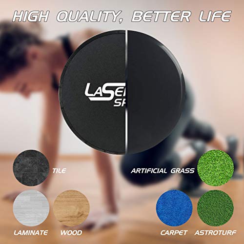 Dual-Sided Exercise Sliding Discs with Resistance Bands - Core Sliders for Home Workouts