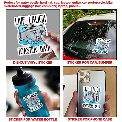 Live Laugh Toaster Stickers - 3Pcs 2 Inch Waterproof Vinyl Decals