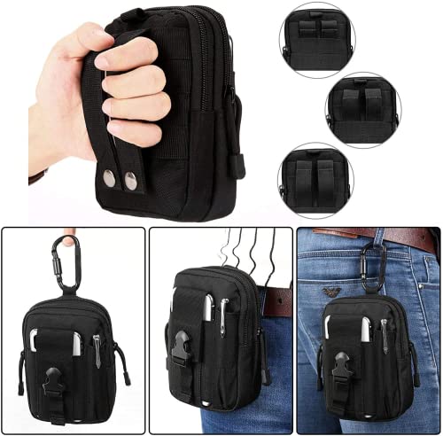 Tactical Molle Phone Pouch - EDC Utility Waist Bag - Black