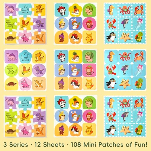 Mosquito Repellent Stickers for Kids - 108 Fun Puzzle Patches