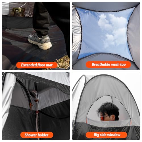 Thallike Black Camping Shower Tent 55x55x83 Privacy Pop-Up Shelter