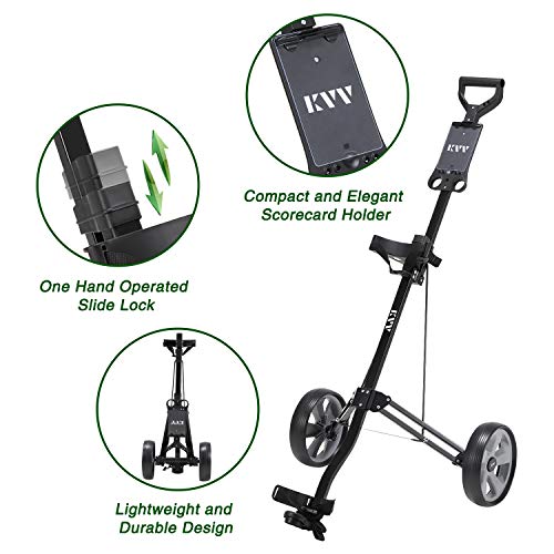 Lightweight Aluminum Frame Golf Push Cart with Maintenance-Free Wheels