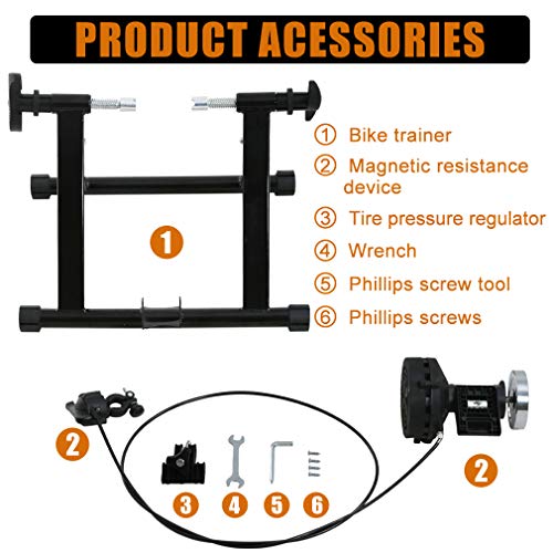 Indoor Bicycle Trainer Stand with Magnetic Flywheel & 5 Resistance Levels