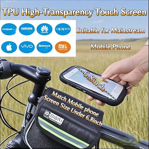 Waterproof Bicycle Phone Holder Bag - Touchscreen, Red