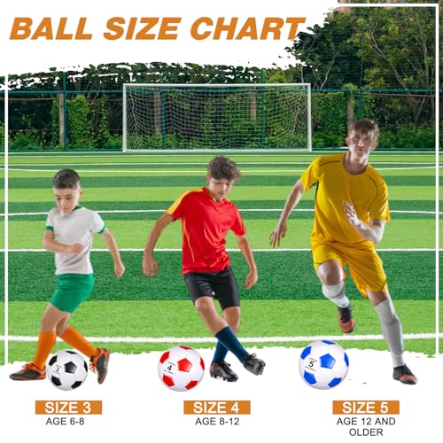 Glimin 6 Pack Colorful Size 5 Soccer Balls with Pumps - Deflated for Training & Gifts