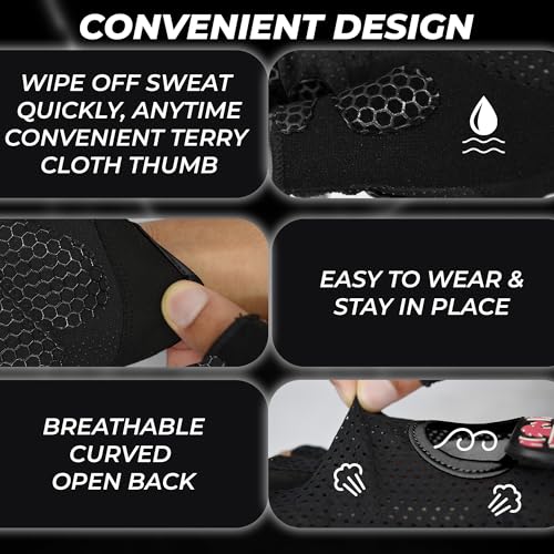 Weight Lifting Gloves with Full Palm Protection - X-Large Black