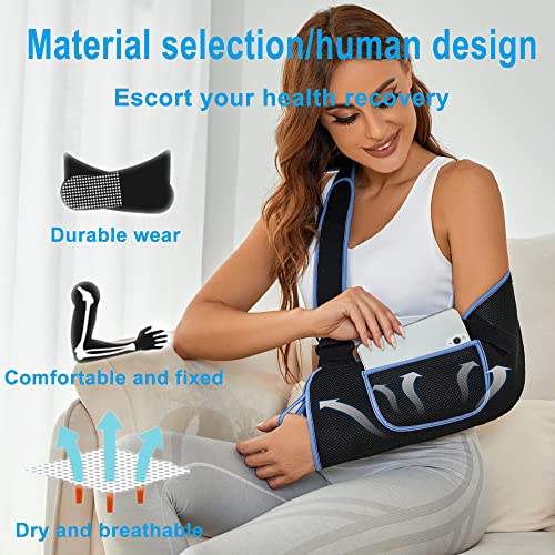 VISKONDA Black Medium Arm Sling Shoulder Immobilizer Support Brace for Shoulder Injury