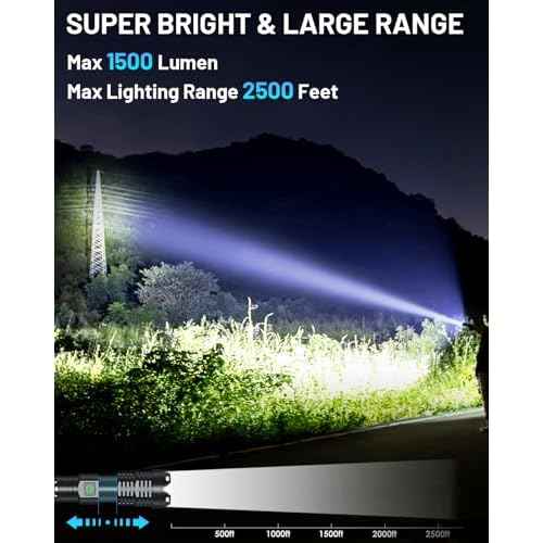 150000 Lumen Rechargeable Flashlight, 5 Modes Mini Handheld Powerful Flashlight, Zoomable Waterproof Tactical Flashlights for Outdoor Hiking Camping Enthusiasts