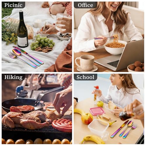 Travel Utensils with Case, Stainless Steel Portable Cutlery Set,