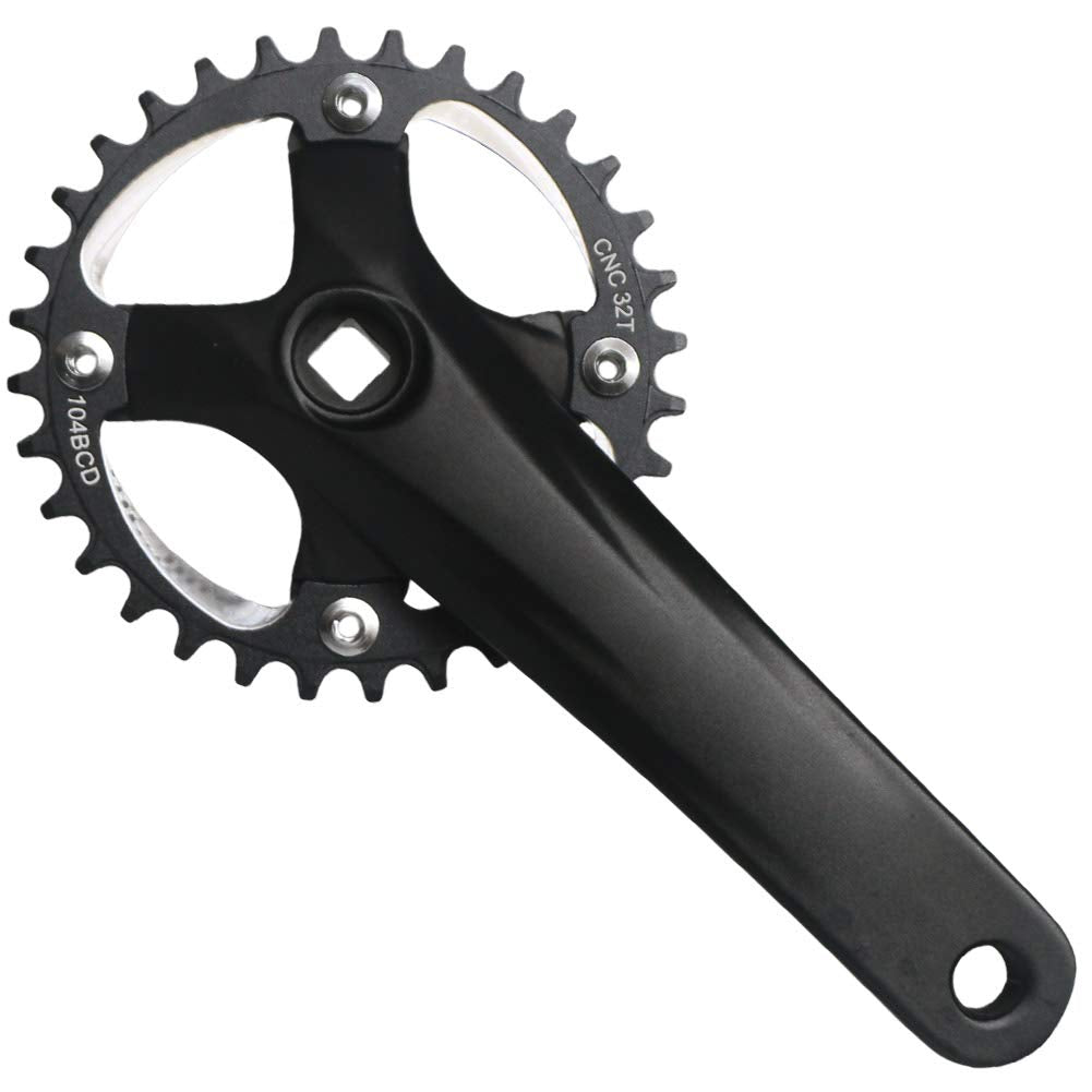 GANOPPER 32T Square Taper Crankset Single Speed Road Bike Crank Set 104 BCD 32 T Mountain Bike 170mm Crankset for MTB 9 10 11 Speed Crankset