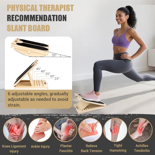 3-in-1 Slant Board & Balance Board - 300 LBS Capacity, 6 Angles