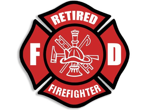 Red Maltese Cross Firefighter Sticker - 4-inch Vinyl Decal
