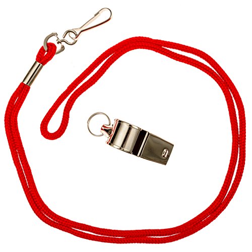 Super Loud Metal Whistle for Coaches and Referees - Red