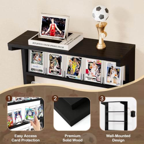 Emfogo 25-Slot Wall-Mounted Trading Card Display Shelf – 5-Tier