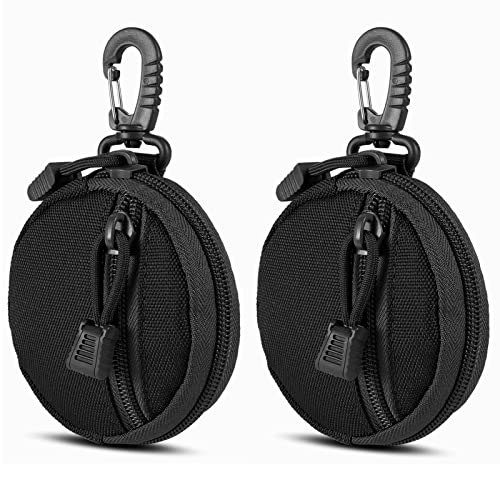 FRTKK 2 Pack Black Tactical Molle Utility Pouches for EDC, Waist & Outdoor Use